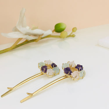 Gem Stone Hair Pin Zayn Luxury Jewellery